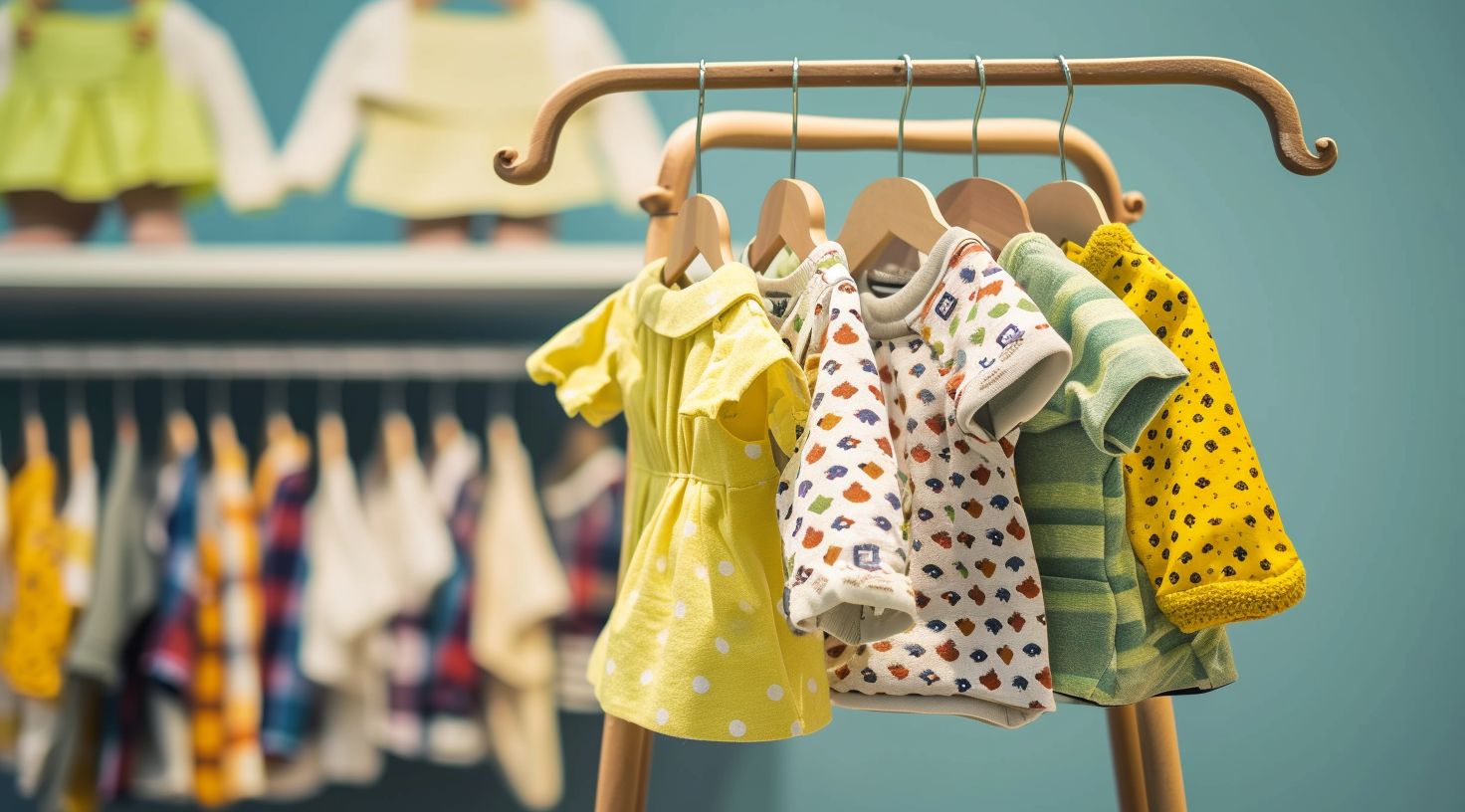 adorable newborn clothes on rack